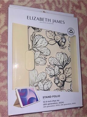 NWT Elizabeth James Floral Stand Folio Case for iPad Air 10.9” (4th/5th/6th Gen)